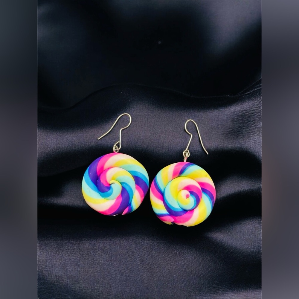 Colorful Retro Swirl Earrings